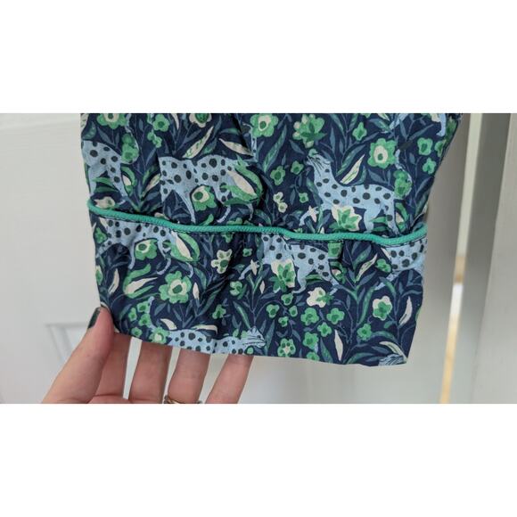 J. Crew Cotton Poplin Pajamas Fauna Floral Blue Leopard - Picture 11 of 13